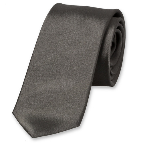 Cravate femme gris anthracite - Satin de Soie (1)