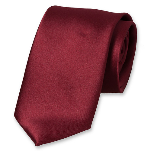 Cravate bordeaux en polyester satin  (1)