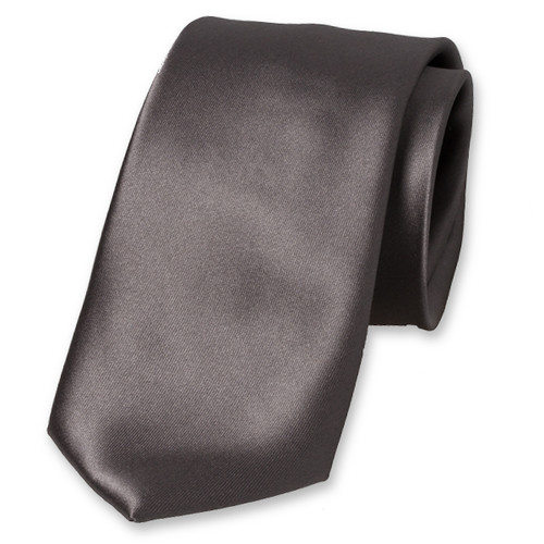 Cravate gris foncé en satin polyester (1)