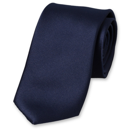 Cravate bleu marine en satin polyester (1)
