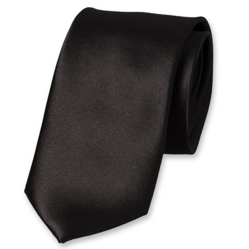 Cravate noire en satin polyester (1)