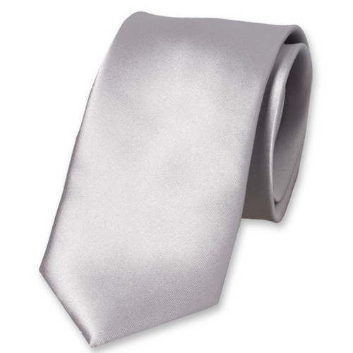 Cravate grise en satin polyester (1)