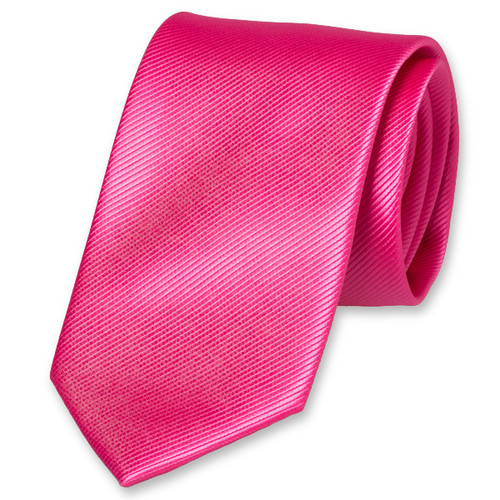 Cravate en polyester rose vif (1)