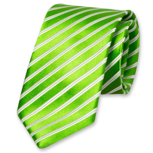 Cravate XL vert pomme/ blanc rayé (1)