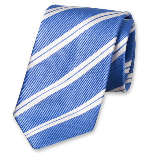 Cravate XL bleu/ blanc rayé (1)