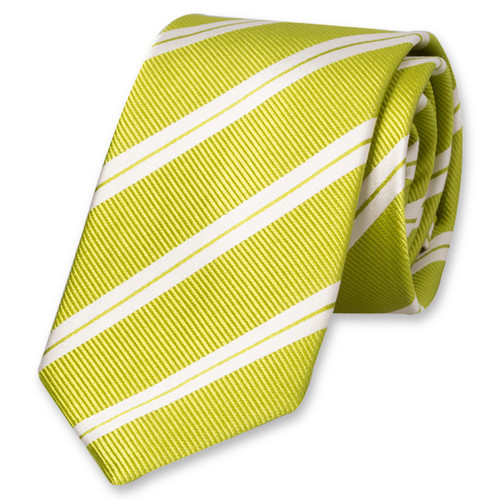 Cravate XL lime/ blanc rayé (1)