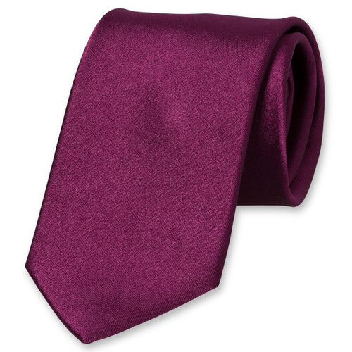 Cravate en satin aubergine (1)