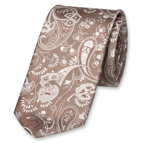 Cravate Paisley beige (1)