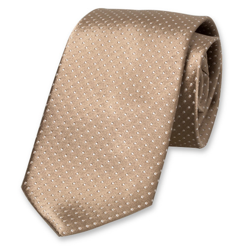 Cravate beige à pois (1)