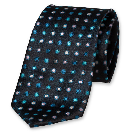 Cravate à pois turquoise/bleu (1)