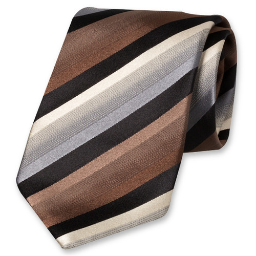 Cravate marron/gris (1)
