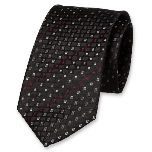 Cravate noir/gris/rouge (1)