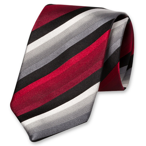 Cravate rouge/gris/noir (1)