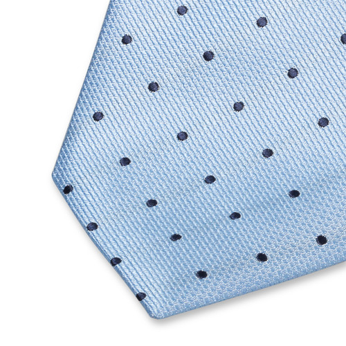 Cravate bleu clair à pois (2)
