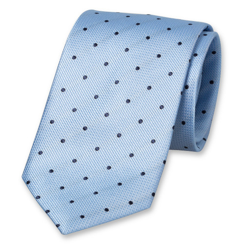 Cravate bleu clair à pois (1)