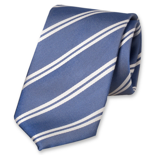 Cravate bleue à doubles rayures (1)