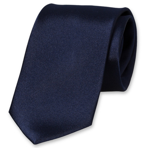 Cravate satin bleu foncé (1)
