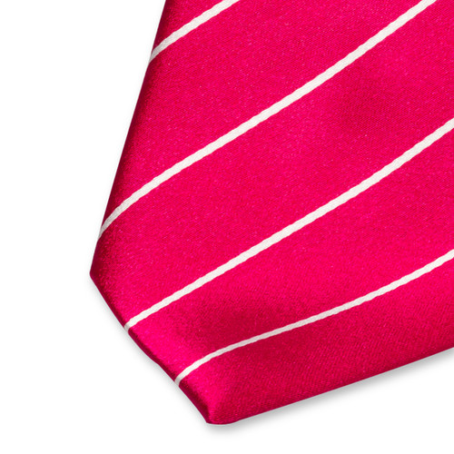 Cravate satin fuchsia à rayures (2)