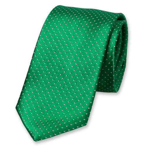 Cravate homme verte à pois blancs (1)