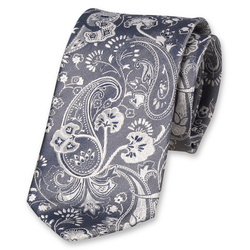 Cravate Paisley grise (1)