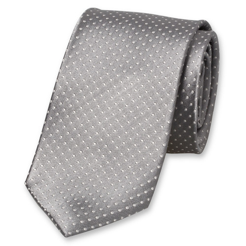 Cravate homme grise à pois blancs (1)