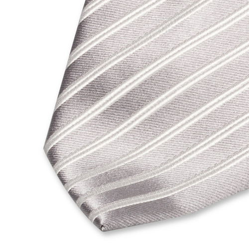 Cravate grise à rayures blanches (2)