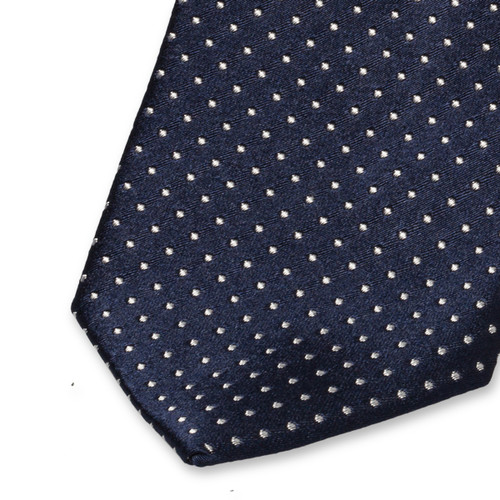 Cravate homme marine à pois blancs (2)