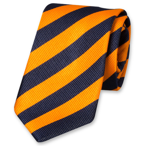 Tie TigerTie cravate en orange rouge brun argent gris rayé 