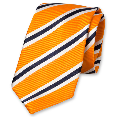 Cravate orange à rayures (1)