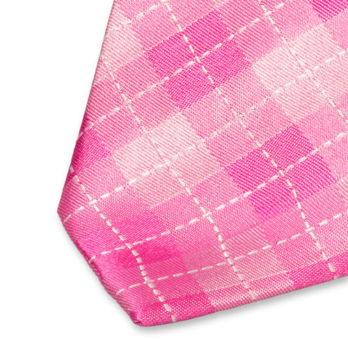 Cravate à carreaux rose (2)