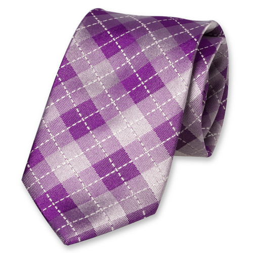 Cravate à carreaux violets (1)