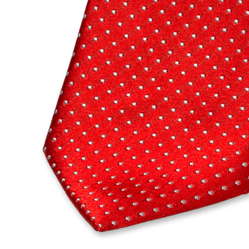 Cravatte homme rouge à pois blancs (2)