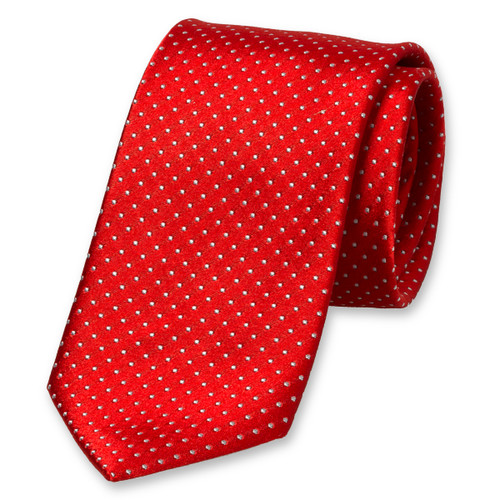 Cravatte homme rouge à pois blancs (1)