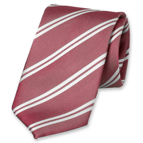 Cravate rouge à doubles rayures (1)
