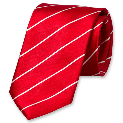 Cravate satin rouge à rayures (1)