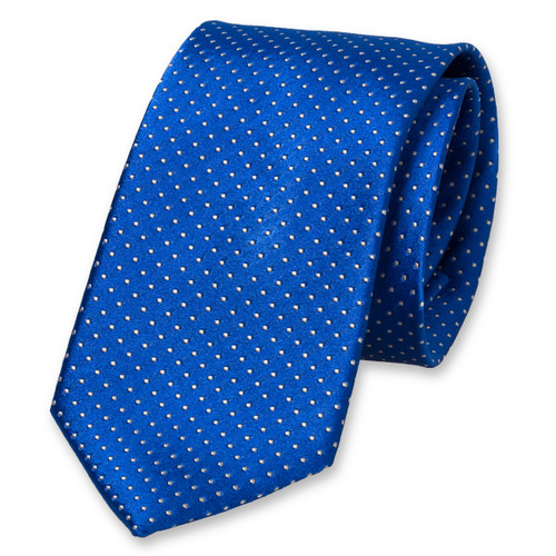 Cravate bleu roi à pois blancs (1)
