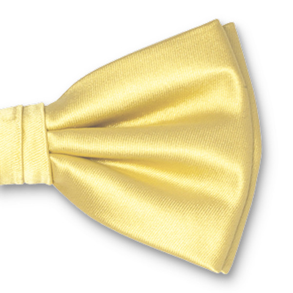 Nœud papillon en polyester jaune pale (2)