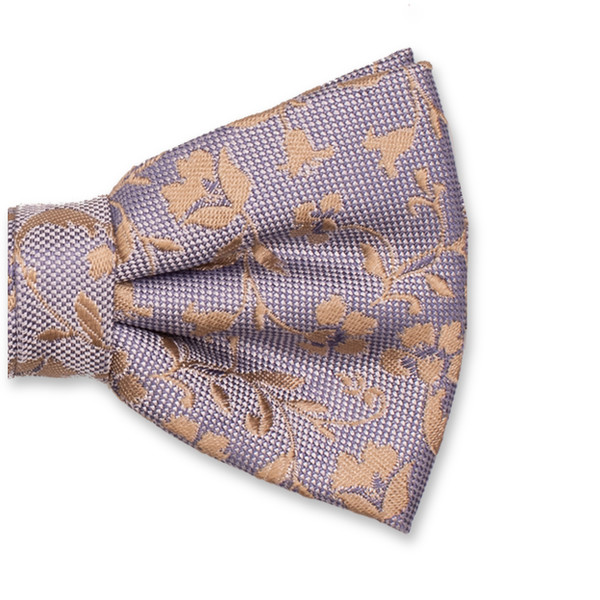 Noeud Luxe Bleu Clair - Fleurs Beiges (2)