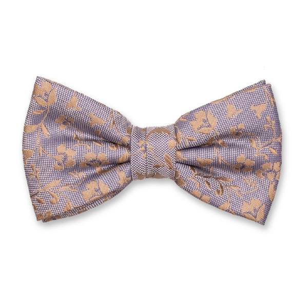 Noeud Luxe Bleu Clair - Fleurs Beiges (1)