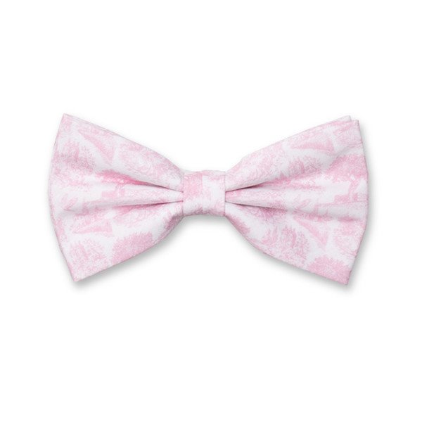 Nœud papillon en coton Toile de Jouy - Rose clair (1)