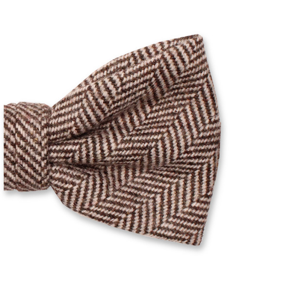Noeud Papillon Marron à Chevrons - Laine (2)