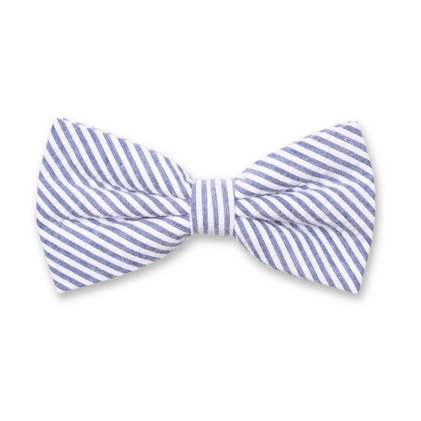 Nœud papillon Seersucker - Bleu foncé (1)