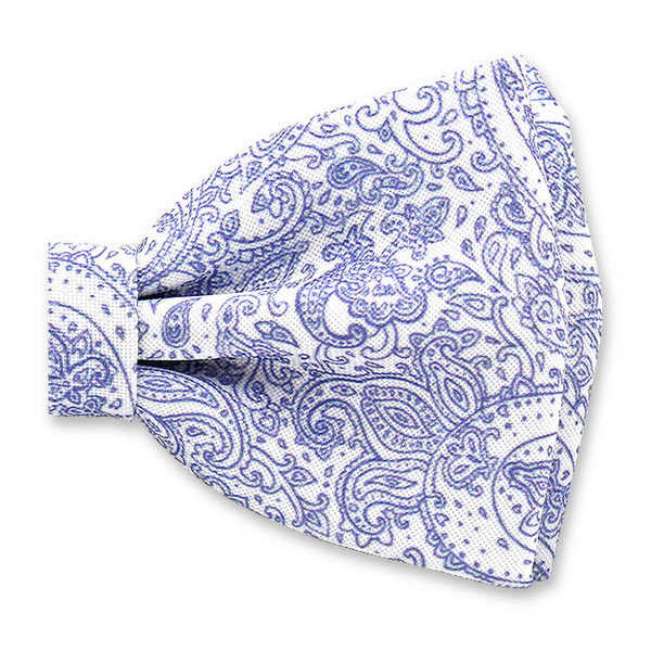 Noeud Papillon Paisley Bleu Blanc (2)