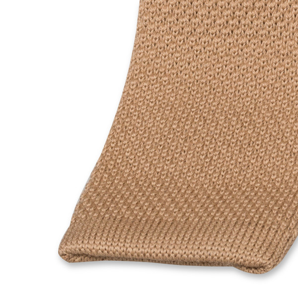 Cravate tricot camel (2)