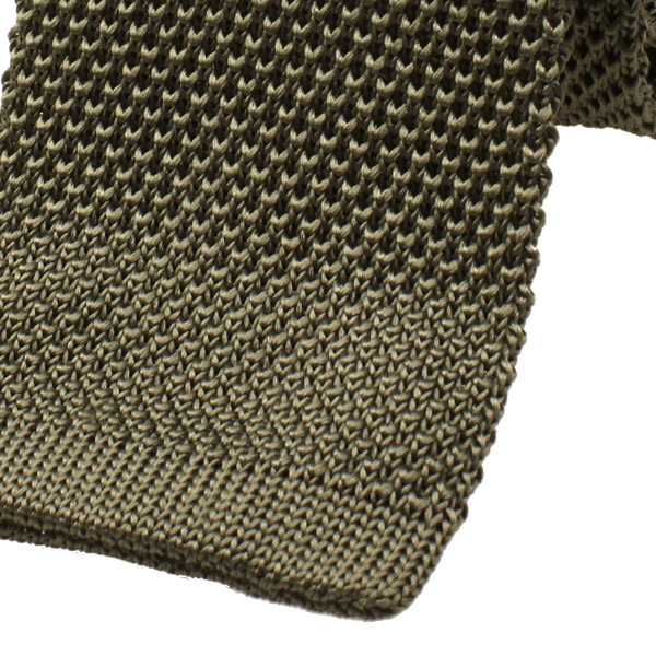 Cravate Tricot Vert Olive - Soie (2)