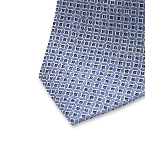 Cravate Bleu Clair - Motif de Cercle (2)