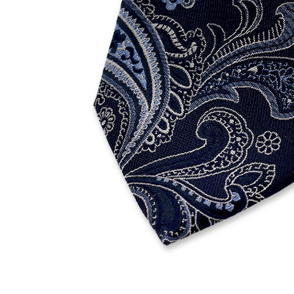 Cravate Bleu Foncé Paisley (2)