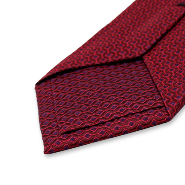 Motif moderne de cravate rouge foncé (3)