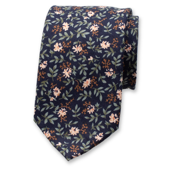 Cravate à fleurs Blue Foncé (1)