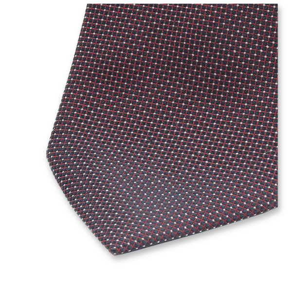Cravate de luxe Bordeaux - Pois Gris Clair (2)
